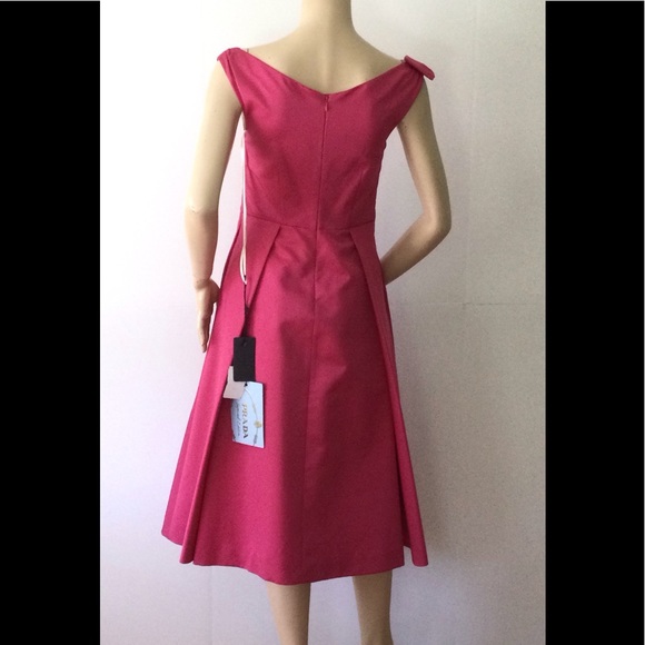 Prada Special Edition One Shoulder Bow, Fit&Flare Dress - Picture 3 of 13